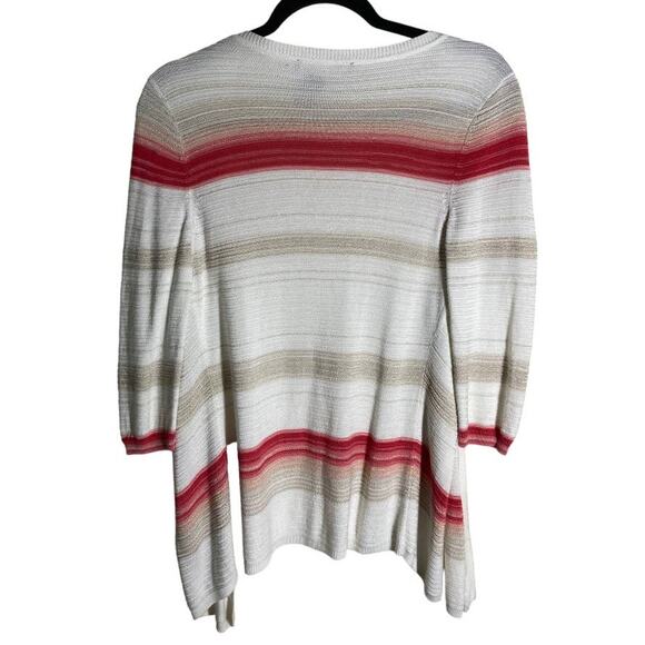 WHBM Red Tan Striped Open Cardigan Sweater  XS - Picture 3 of 3
